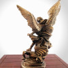 Statua San Michele Arcangelo Bronzato 30cm