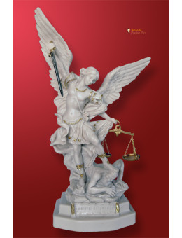 Statua San Michele Arcangelo effettto Capodimonte 33cm