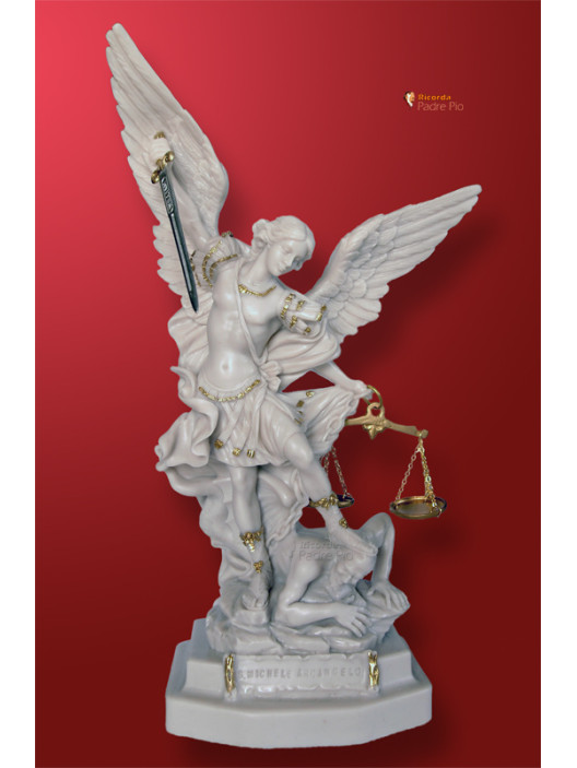 Statua San Michele Arcangelo effettto Capodimonte 33cm