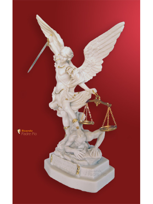 Statua San Michele Arcangelo effettto Capodimonte 33cm