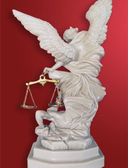 Statua San Michele Arcangelo effettto Capodimonte 33cm