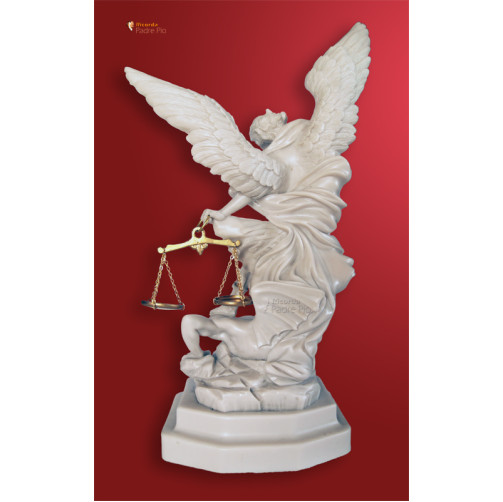 Statua San Michele Arcangelo effettto Capodimonte 33cm