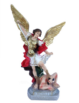 Statua San Michele Arcangelo Resina col. 30cm