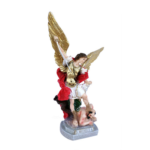 Statua San Michele Arcangelo Resina col. 30cm