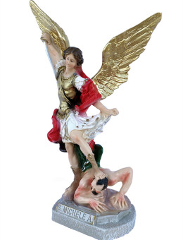 Statua San Michele Arcangelo Resina col. 30cm