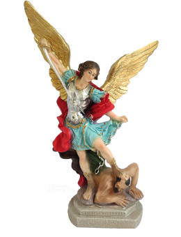 Statua San Michele Arcangelo Resina col. 30cm