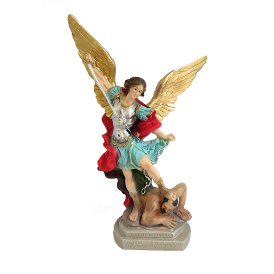 Statua San Michele Arcangelo Resina col. 30cm