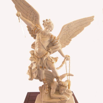 Statua San Michele Arcangelo effetto Capodimonte 52-100cm