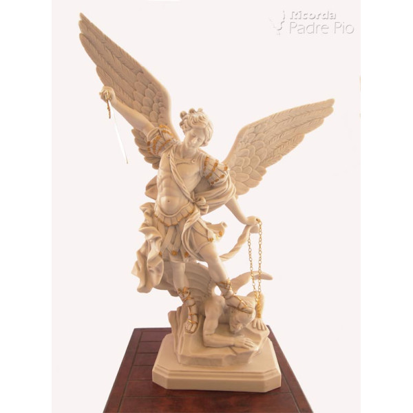 Statua San Michele Arcangelo effetto Capodimonte 52-100cm