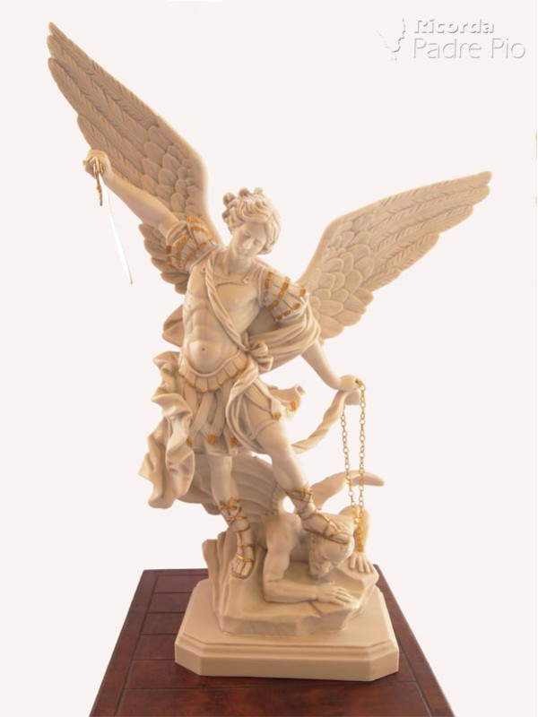 Statua San Michele Arcangelo effetto Capodimonte 52-100cm