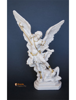 Statua San Michele Arcangelo effetto Capodimonte 30cm