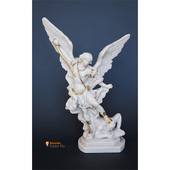 Statua San Michele Arcangelo effetto Capodimonte 30cm