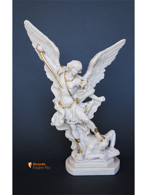 Statua San Michele Arcangelo effetto Capodimonte 30cm