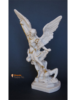 Statua San Michele Arcangelo effetto Capodimonte 30cm