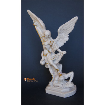 Statua San Michele Arcangelo effetto Capodimonte 30cm