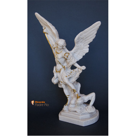 Statua San Michele Arcangelo effetto Capodimonte 30cm