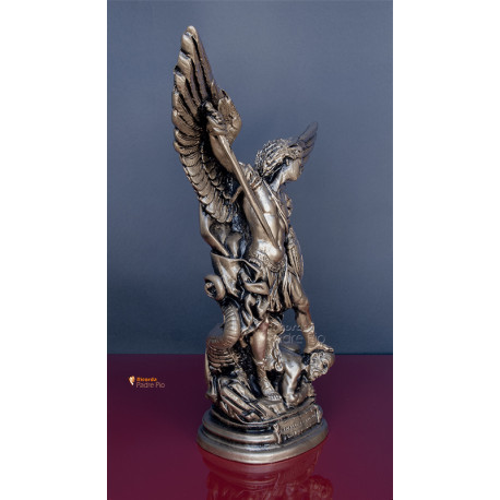 Statua San Michele Arcangelo Bronzato 40cm