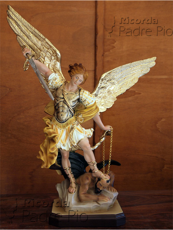 Statua San Michele Arcangelo Resina col. 65cm -100cm