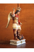 Statua San Michele Arcangelo colorato ali chiuse da 60 a 130cm