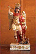 Statua San Michele Arcangelo colorato ali chiuse da 60 a 130cm