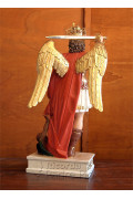 Statua San Michele Arcangelo colorato ali chiuse da 60 a 130cm