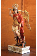 Statua San Michele Arcangelo colorato ali chiuse da 60 a 130cm