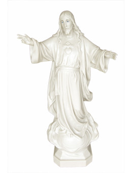 Statua Sacro Cuore di Gesù 85cm effetto Capodimonte