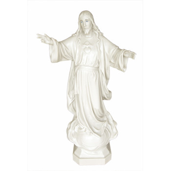 Statua Sacro Cuore di Gesù 85cm effetto Capodimonte