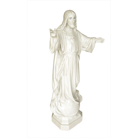 Statua Sacro Cuore di Gesù 85cm effetto Capodimonte