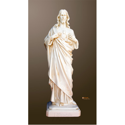 Statua Sacro Cuore di Gesù 50cm effetto invecchiato