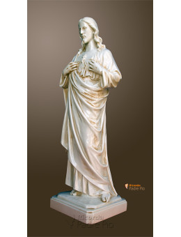 Statua Sacro Cuore di Gesù 50cm effetto invecchiato