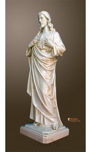 Statua Sacro Cuore di Gesù 50cm effetto invecchiato