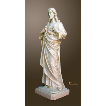 Statua Sacro Cuore di Gesù 50cm effetto invecchiato