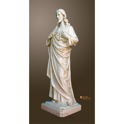 Statua Sacro Cuore di Gesù 50cm effetto invecchiato