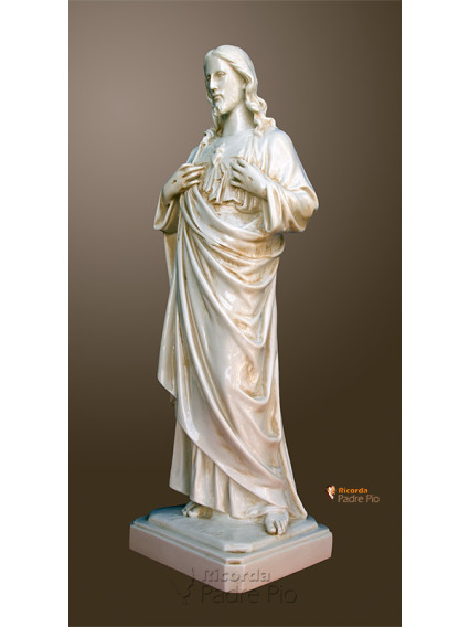 Statua Sacro Cuore di Gesù 50cm effetto invecchiato