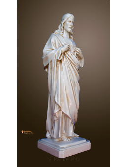 Statua Sacro Cuore di Gesù 50cm effetto invecchiato
