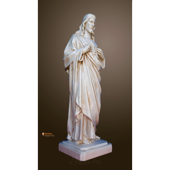 Statua Sacro Cuore di Gesù 50cm effetto invecchiato