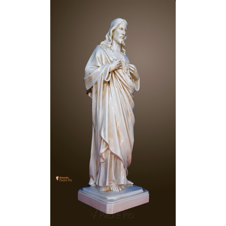 Statua Sacro Cuore di Gesù 50cm effetto invecchiato