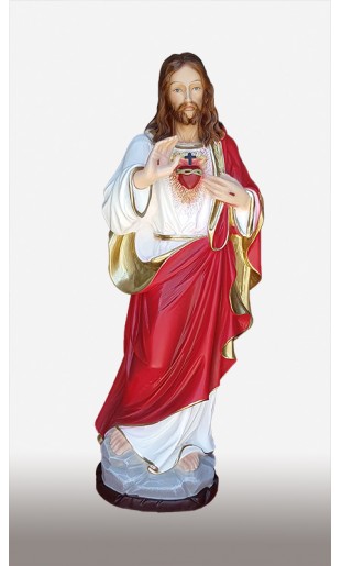 Statua Sacro Cuore di Gesù benedicente 60cm