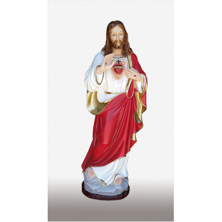 Statua Sacro Cuore di Gesù benedicente 60cm