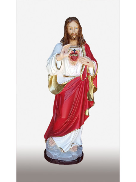 Statua Sacro Cuore di Gesù benedicente 60cm