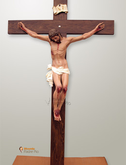 Cristo in resina-polvere di marmo da 120cm