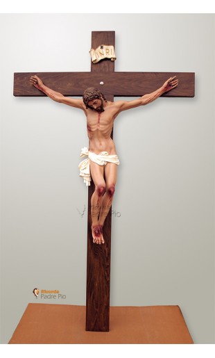 Cristo in resina-polvere di marmo da 140cm