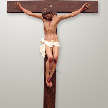 Cristo in resina-polvere di marmo da 120cm