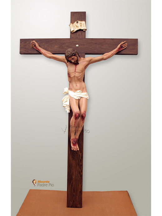 Cristo in resina-polvere di marmo da 185cm