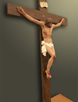 Cristo in resina-polvere di marmo da 120cm