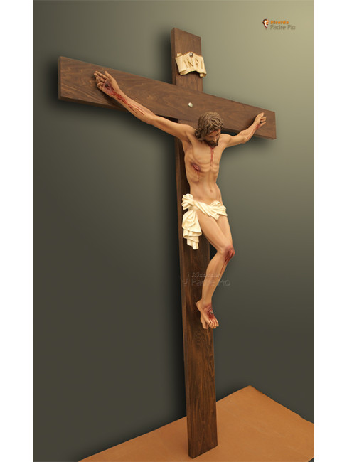 Cristo in resina-polvere di marmo da 185cm
