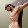 Cristo in resina-polvere di marmo da 120cm