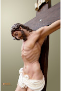 Cristo in resina-polvere di marmo da 185cm