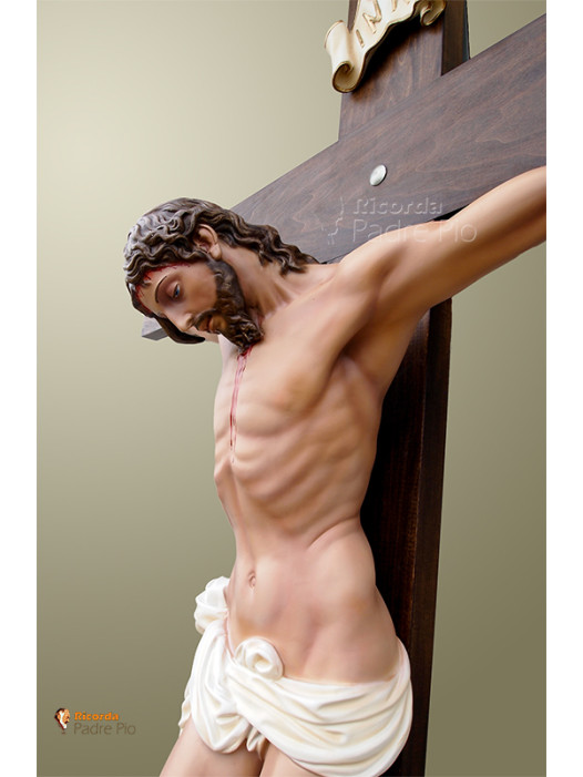 Cristo in resina-polvere di marmo da 185cm